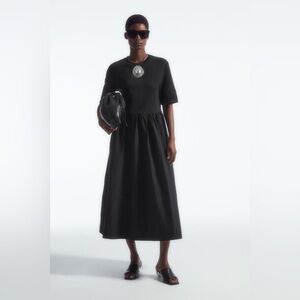 COS CONTRAST-PANEL MIDI DRESS
